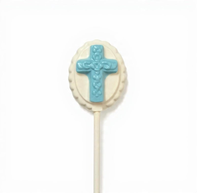 Candy Molds N More Cross on Oval Lollipop Chocolate Candy Mold Religious 405 (405) - Image 1